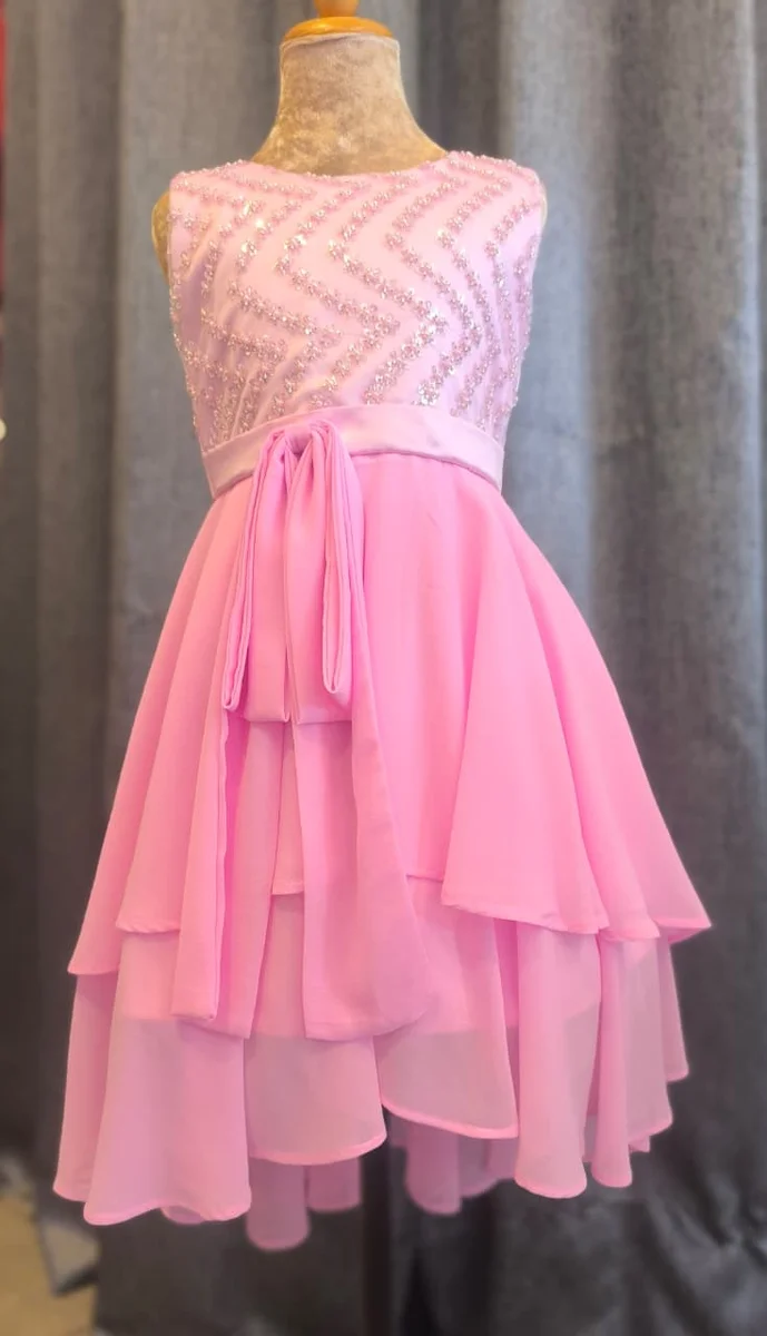 Rose Crystal Chevron Dress