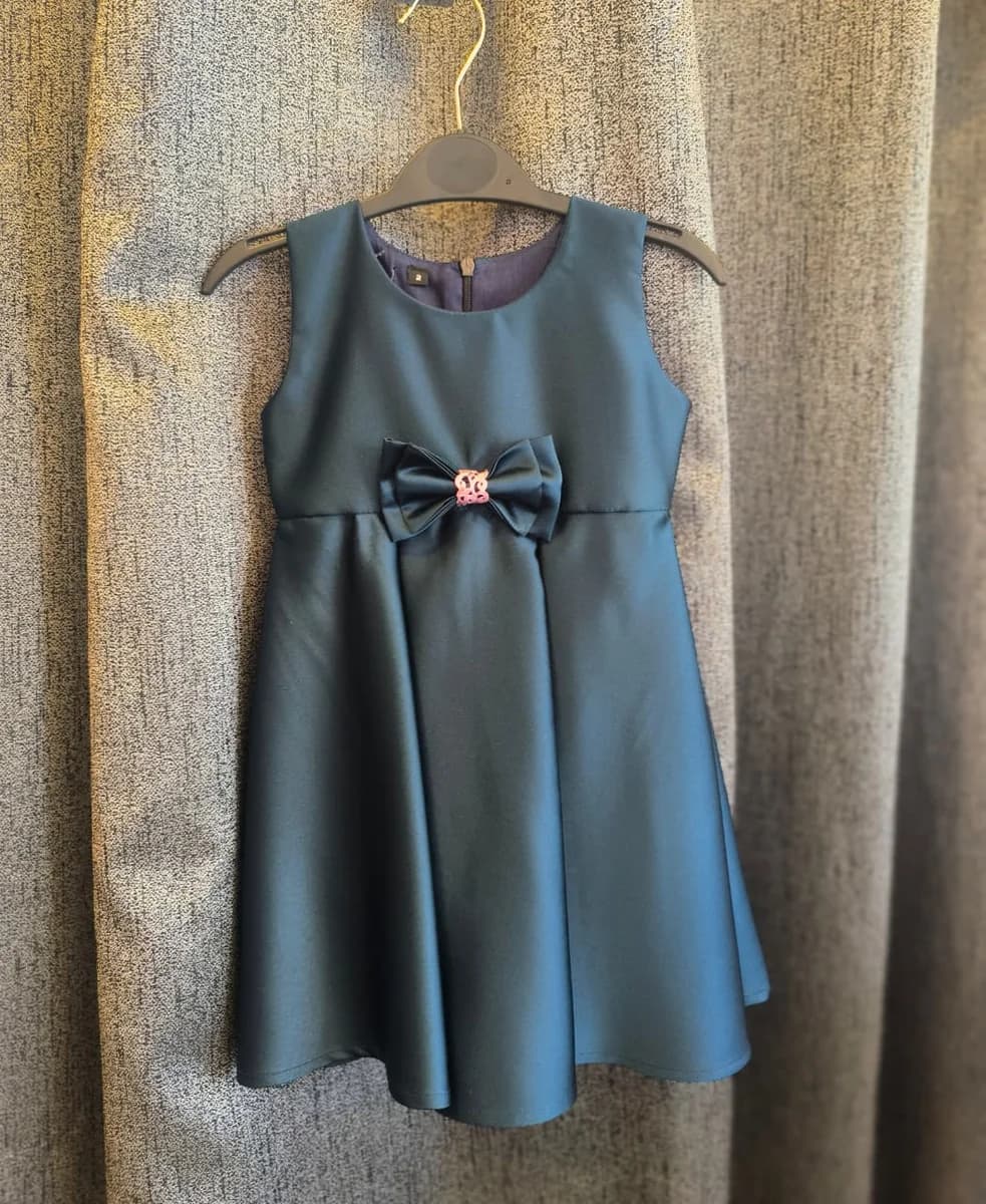 Slate Scuba Bow Dress