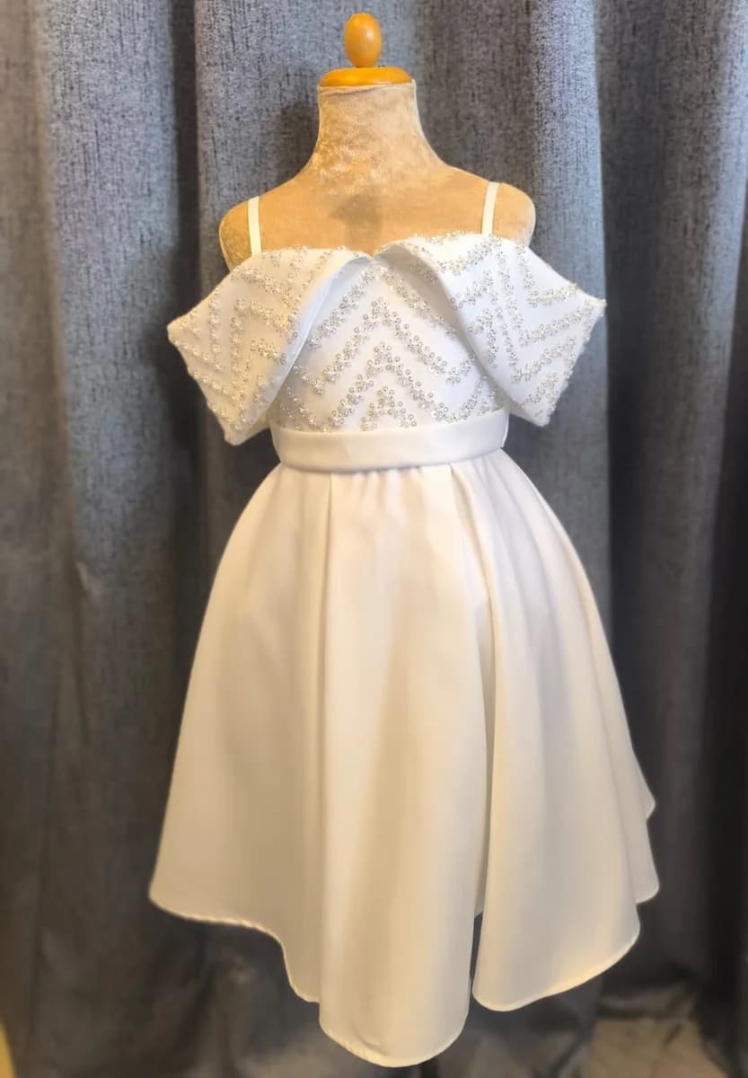 White Crochet Cape Dress