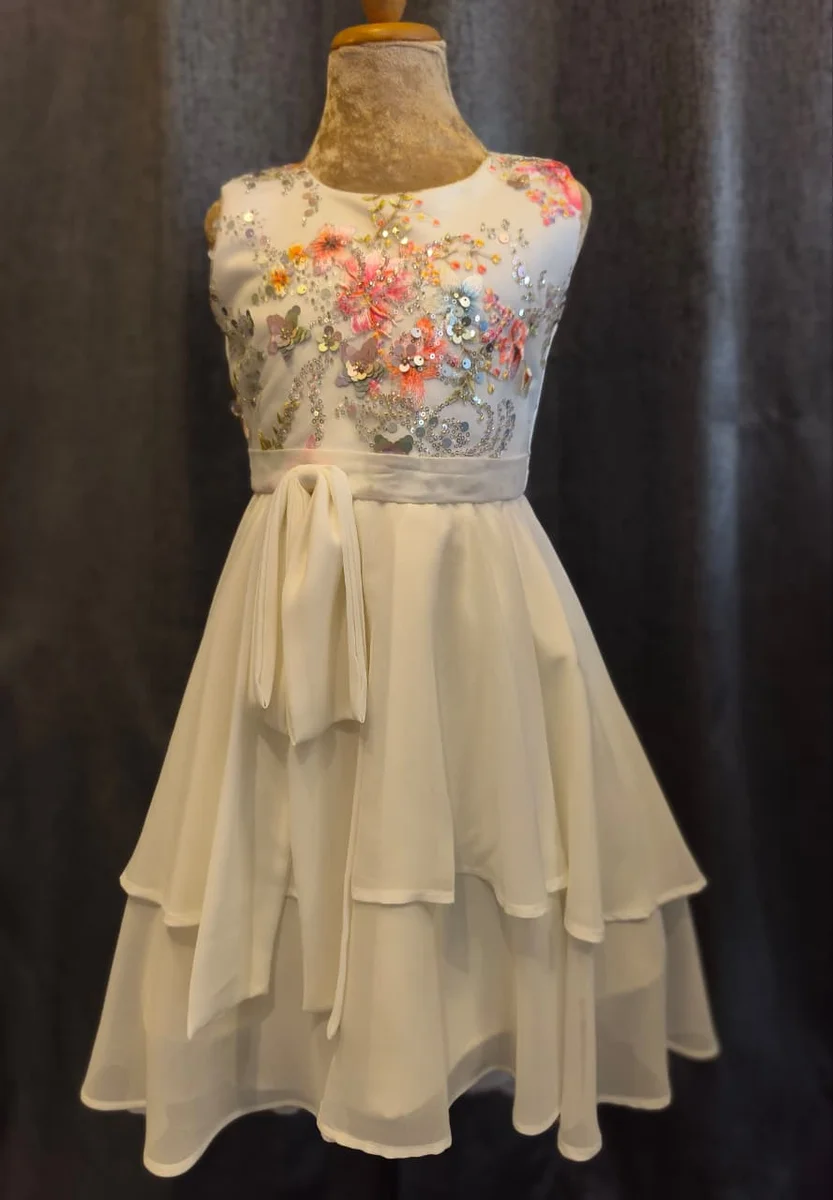 White Garden Embellished Dress